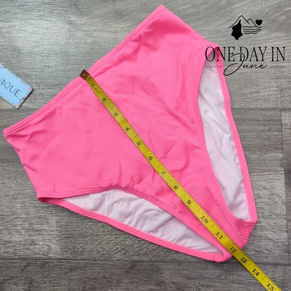 Yonique Ribbed Crop High Waist Bikini Swimsuit Size S - Picture 6 of 7